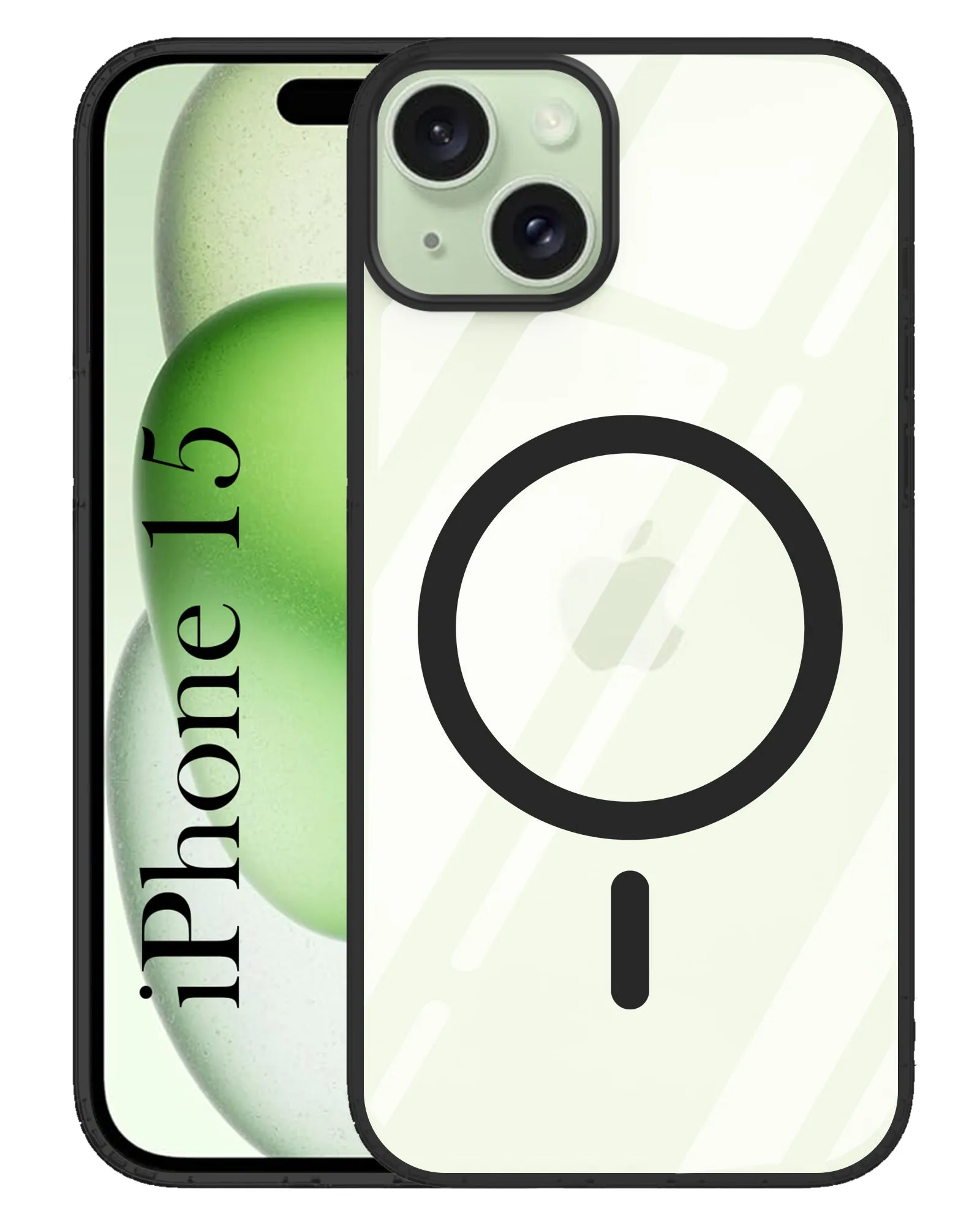 For Apple iPhone 15 Back Cover Case ( Black MagSafe Compatible Wireless Charging | Hybrid Camera Bump Protection | Shockproof Polycarbonate Material Everyday Function