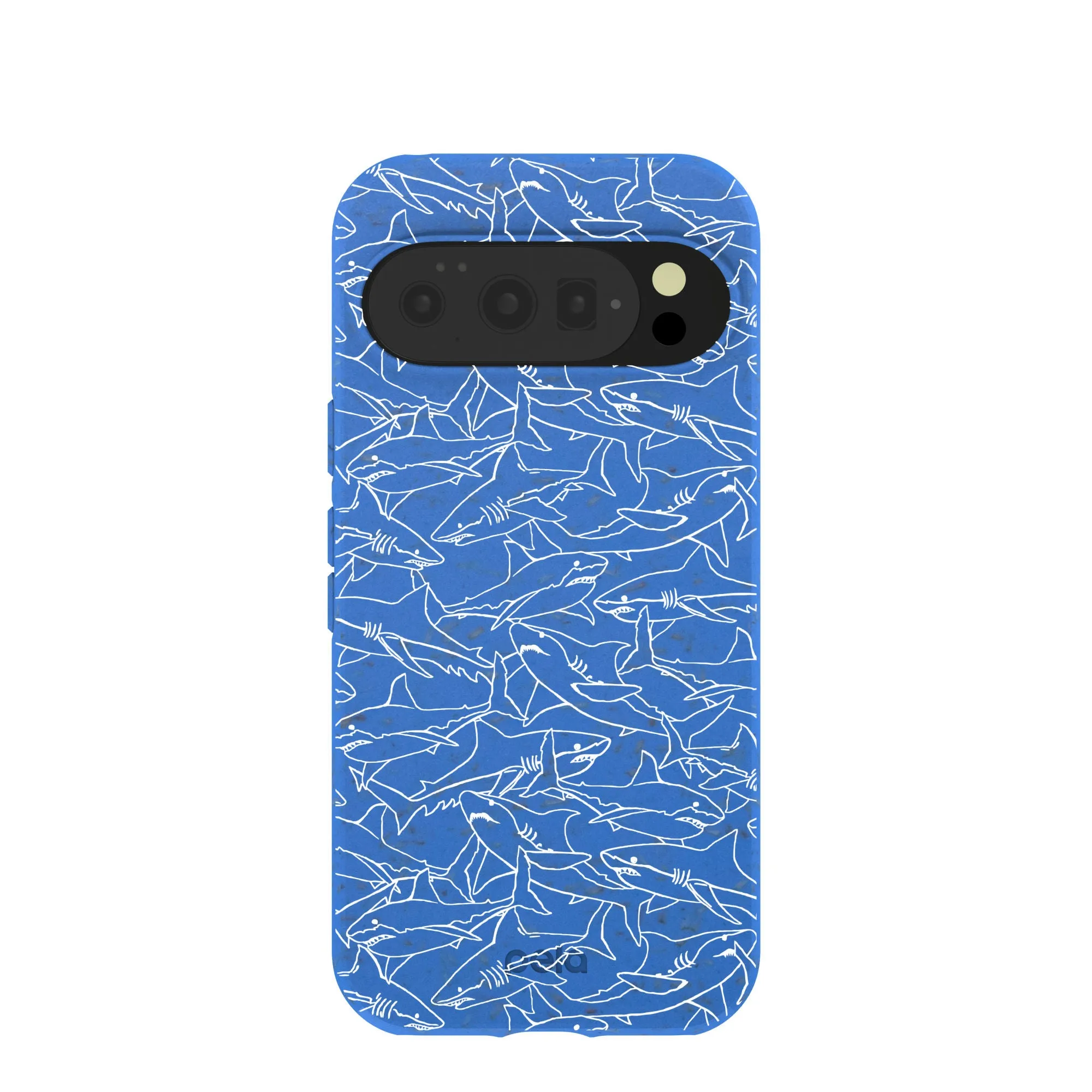 Modern Pattern Style Electric Blue Shark Frenzy Google Pixel 10/10 Pro Case
