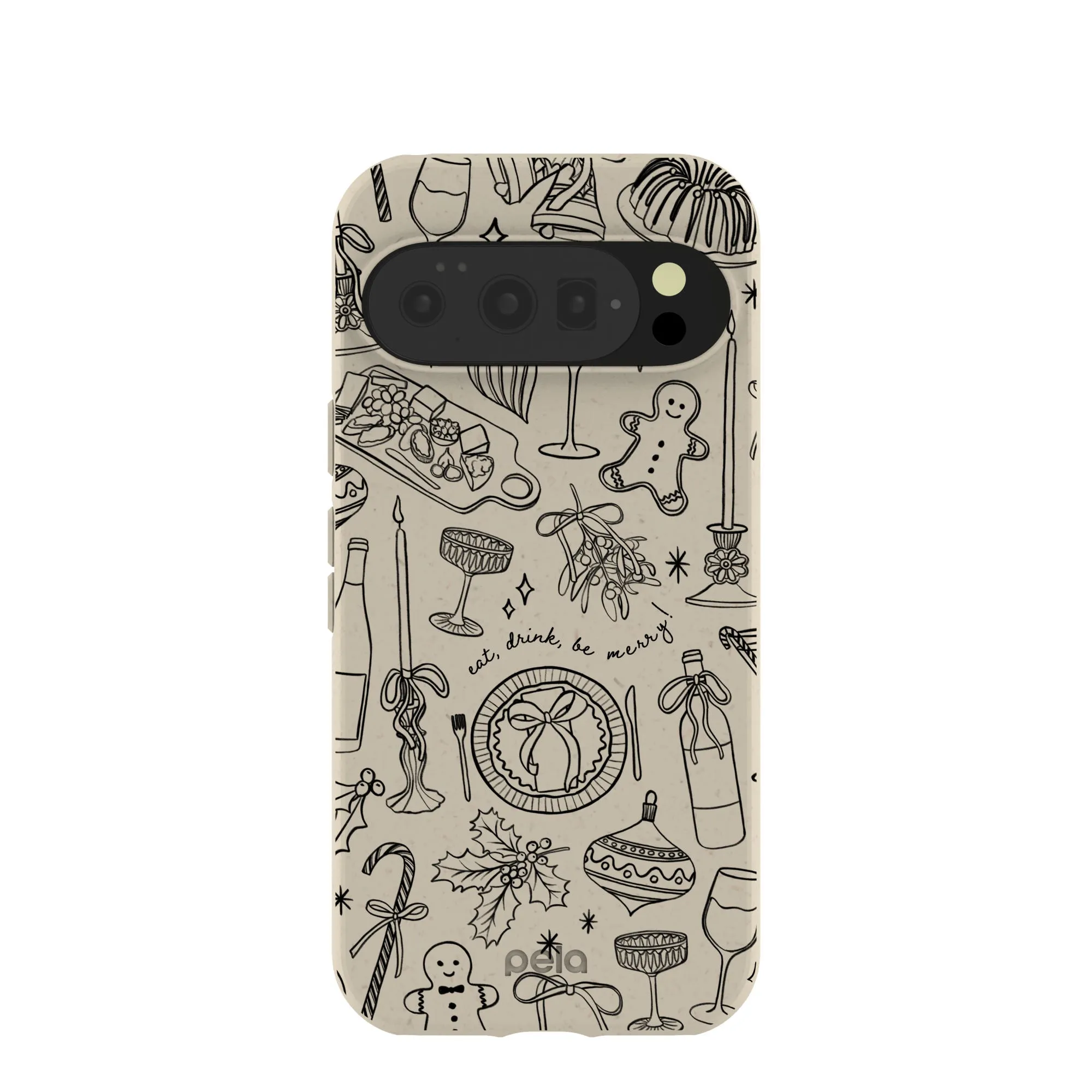Recyclable Material Textured Grip London Fog Holiday Dinner Party Google Pixel 10/10 Pro Case