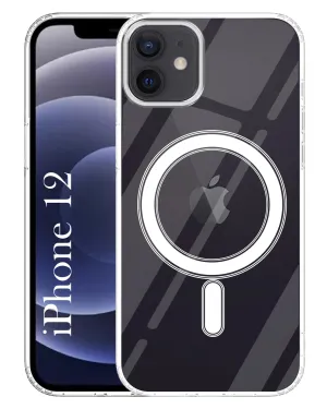 Transparent Shell For Apple iPhone 12 Back Cover Case ( MagSafe Compatible Wireless Charging | Hybrid Camera Bump Protection | Shockproof Polycarbonate Material)