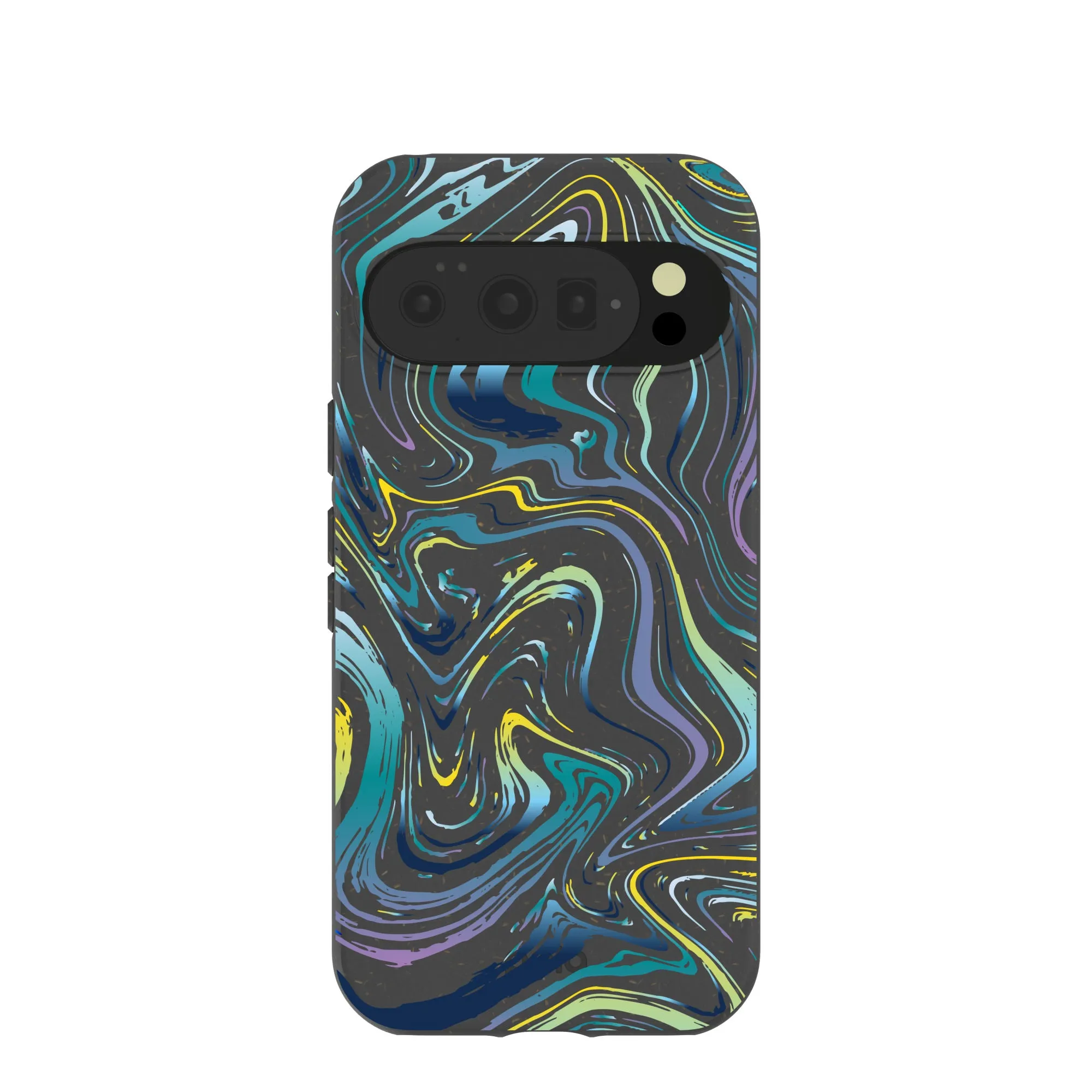 Black Space Waves Google Pixel 10/10 Pro Case Travel Accessory Gloss Layer Finish