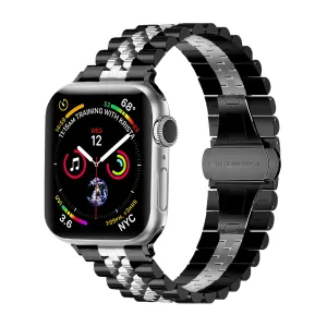 Sporty Look Apple Watch Steel Strap Jubilee (Black/Silver)