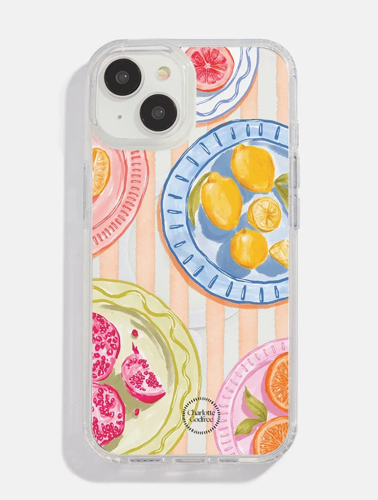 Flexible Pattern Edge Shield Charlotte Godfree x Skinnydip Citrus Fruit MagSafe iPhone Case