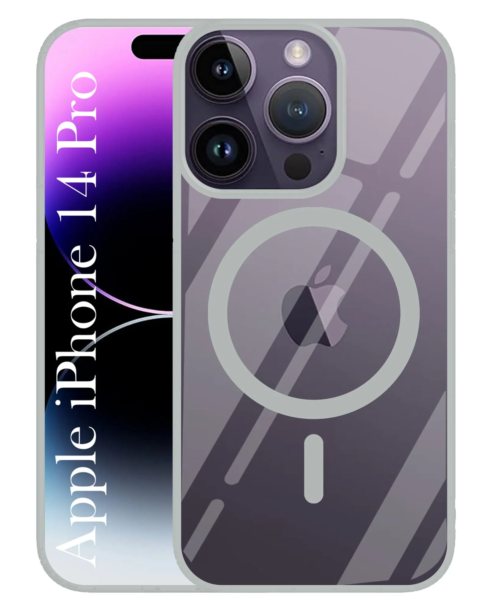 For Apple iPhone 14 Pro Back Cover Case (MagSafe Compatible Wireless Charging | Hybrid Camera Bump Protection | Shockproof Polycarbonate Material) Soft Texture Portable Shield