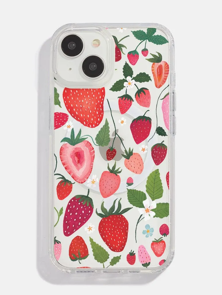 Compact Build Rugged Build Texture Kate Fox x Skinnydip Strawberries MagSafe iPhone Case