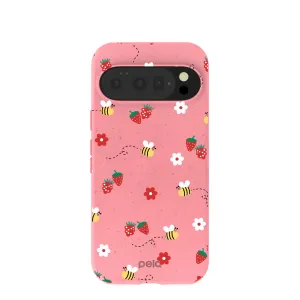 Bold colors Vivid Coloration Bubblegum Pink Bees n Berries Google Pixel 10/10 Pro Case