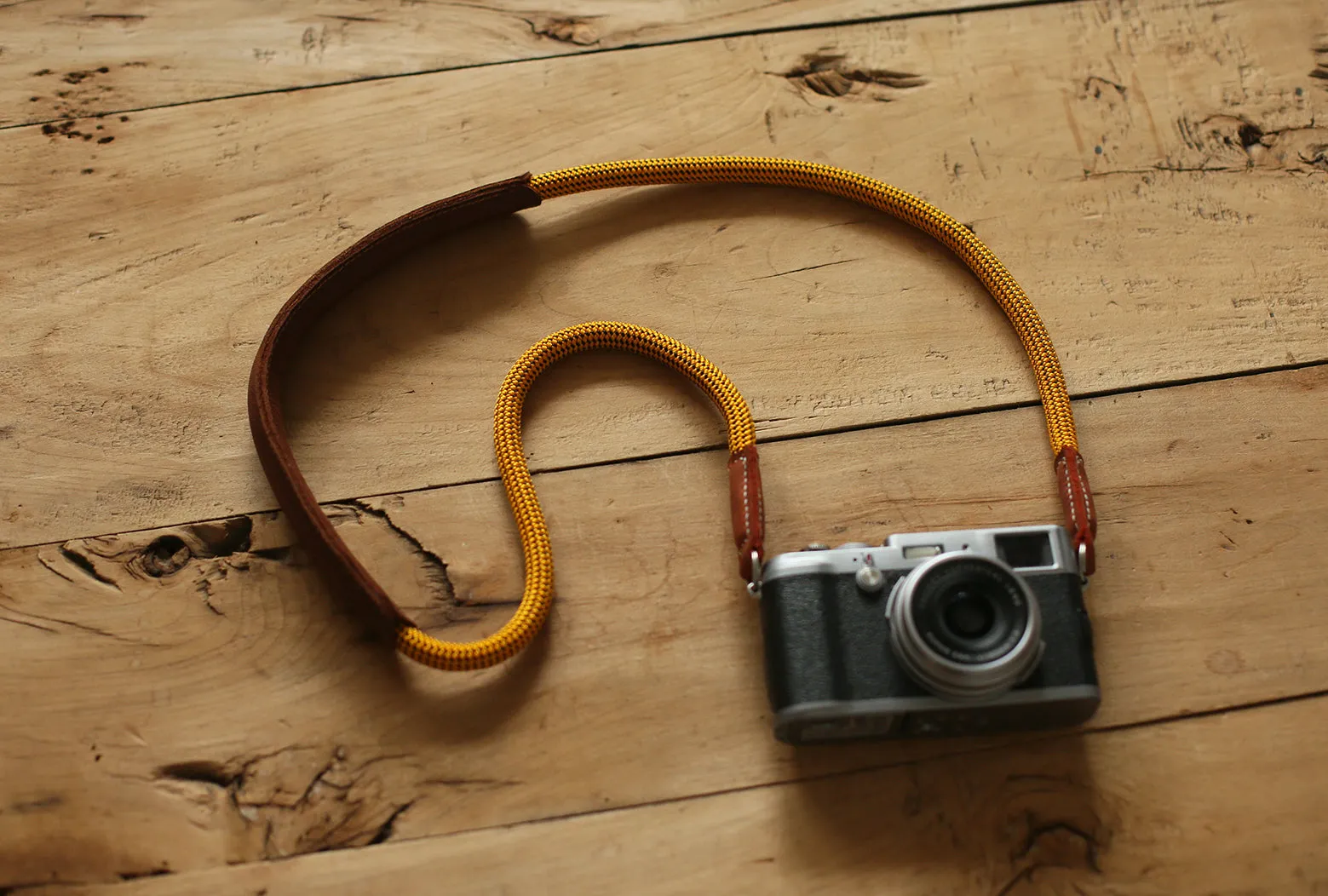 Handmade Shoulder pad  Climbing rope Camera Strap Glod &windmup.com Vegan Material Reinforced