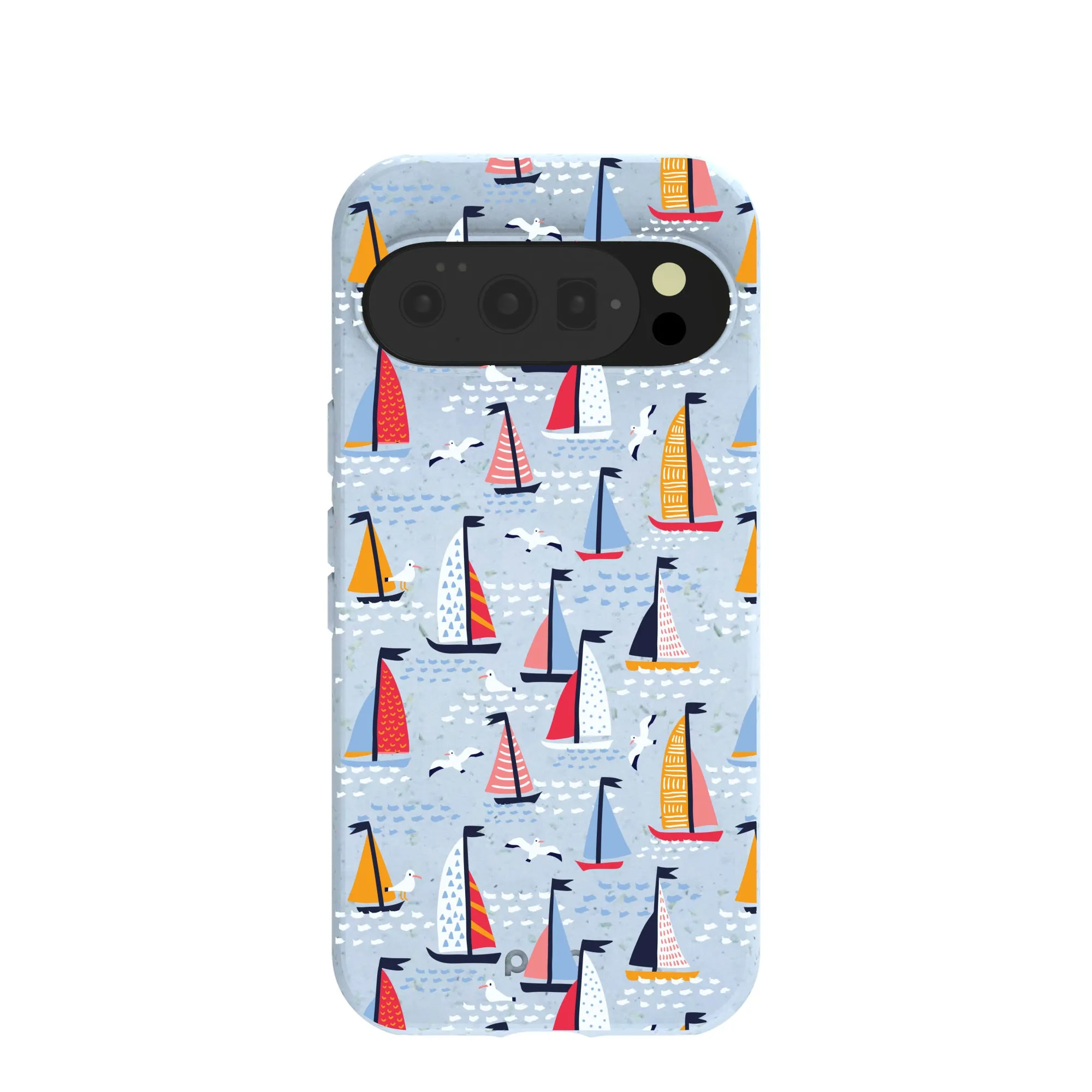 Powder Blue Sails and Seagulls Google Pixel 10/10 Pro Case Soft Surface Layer