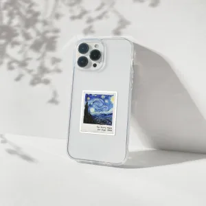 Van Gogh Polaroid Aesthetic Silicone Clear Case Stylish Look Modern Detail