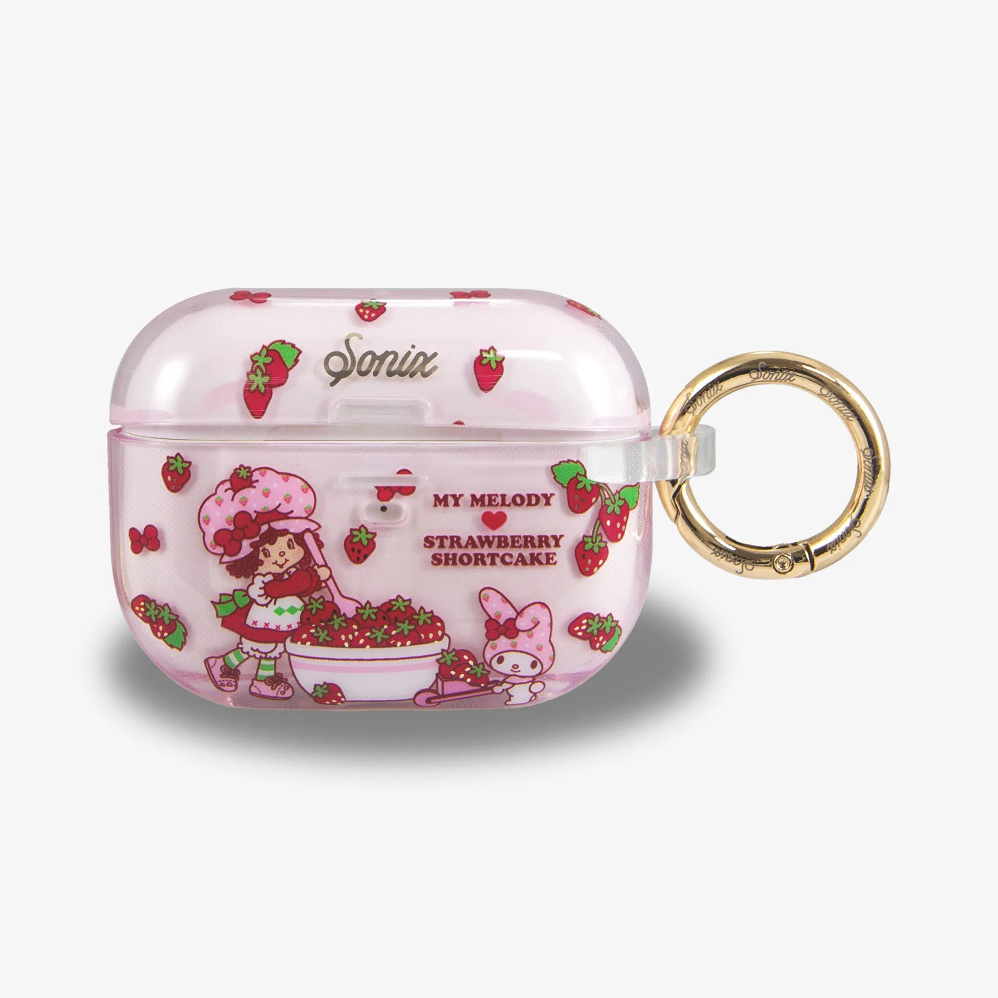 vivid pastel ergonomic portable airpods shell Creative Rubber Bag My Melody? x Strawberry Shortcake? AirPods? Case