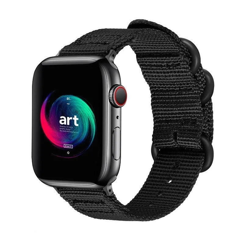 Modern Accessory Apple Watch Nylon Strap with Buckle (Black)