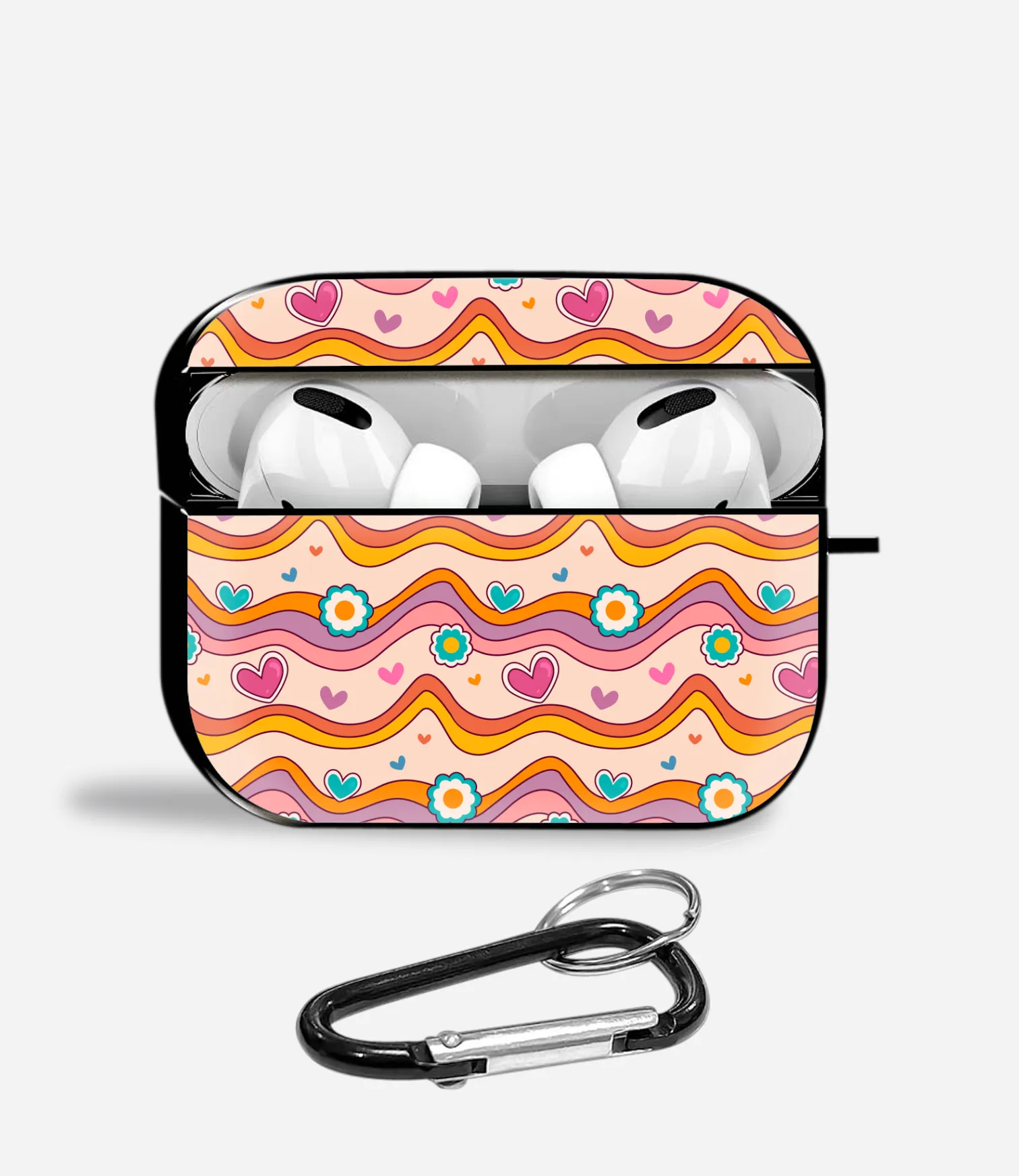 vivid gradient travel airpods shell colorful fashion airpods protector Whimsical Wave Airpods Glass Case