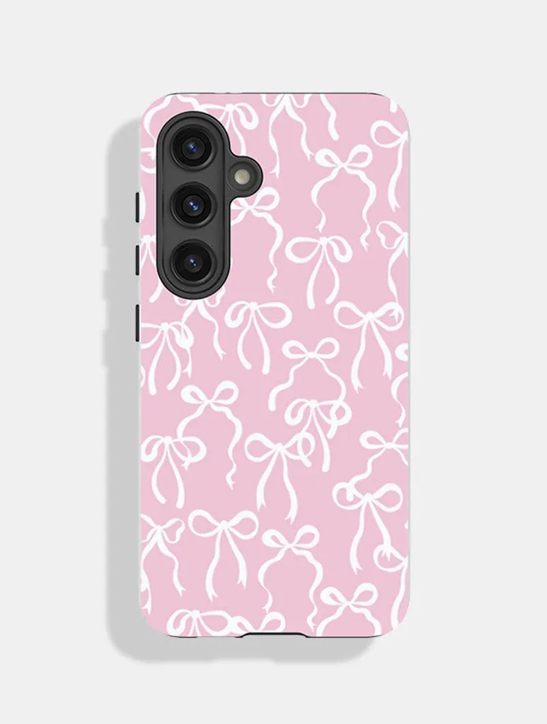 Durable Edge Texture White Bows Ultra Protective Android Case