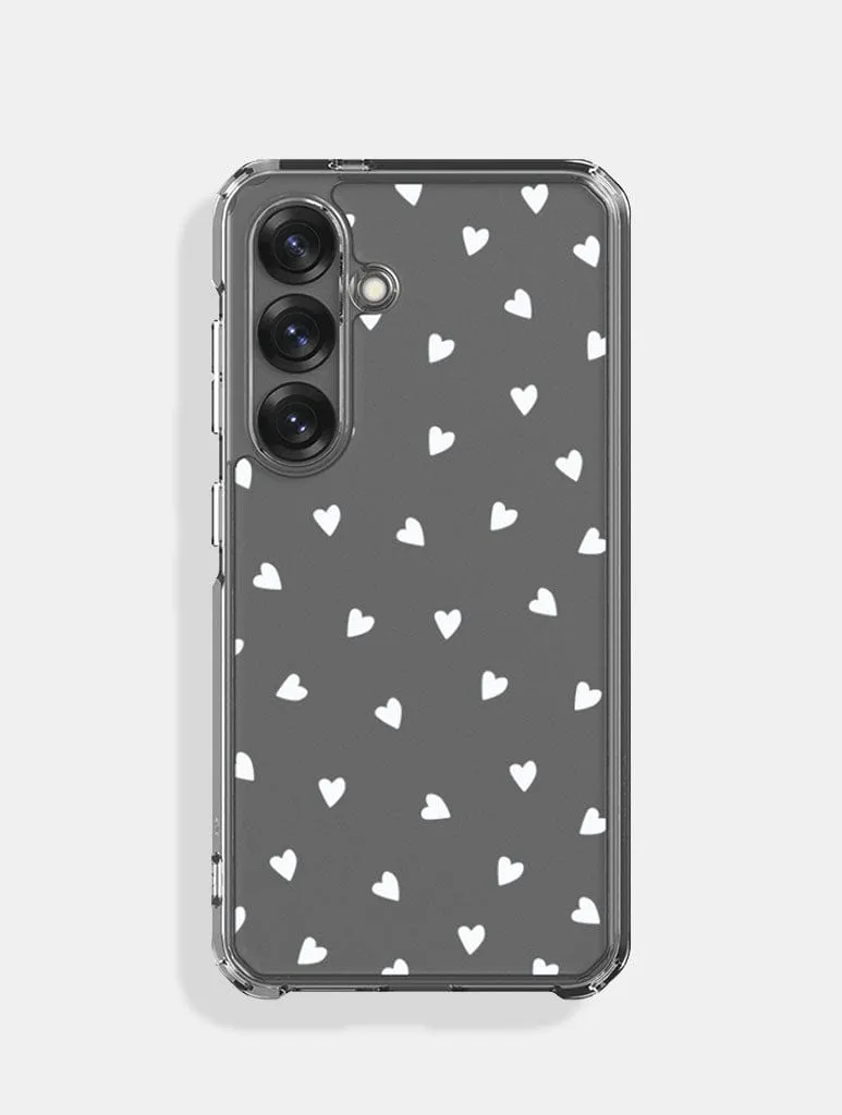 Compact Feel White Ditsy Heart Android Case