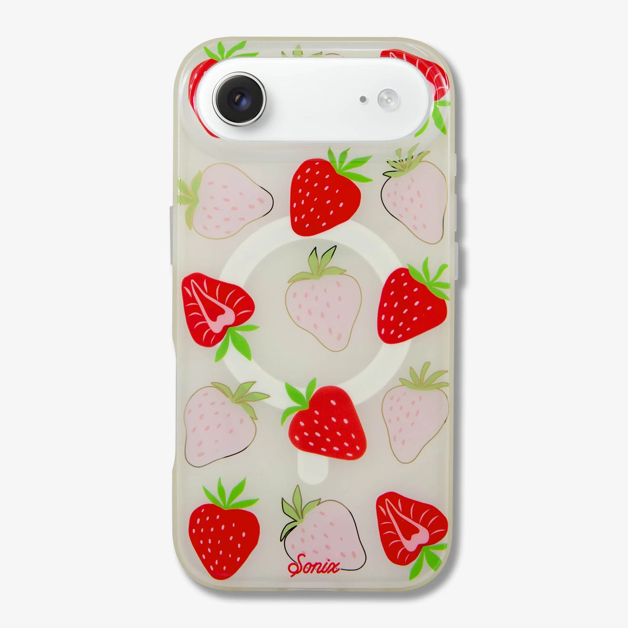 Clear Design Wild Strawberries MagSafe? Compatible iPhone Case