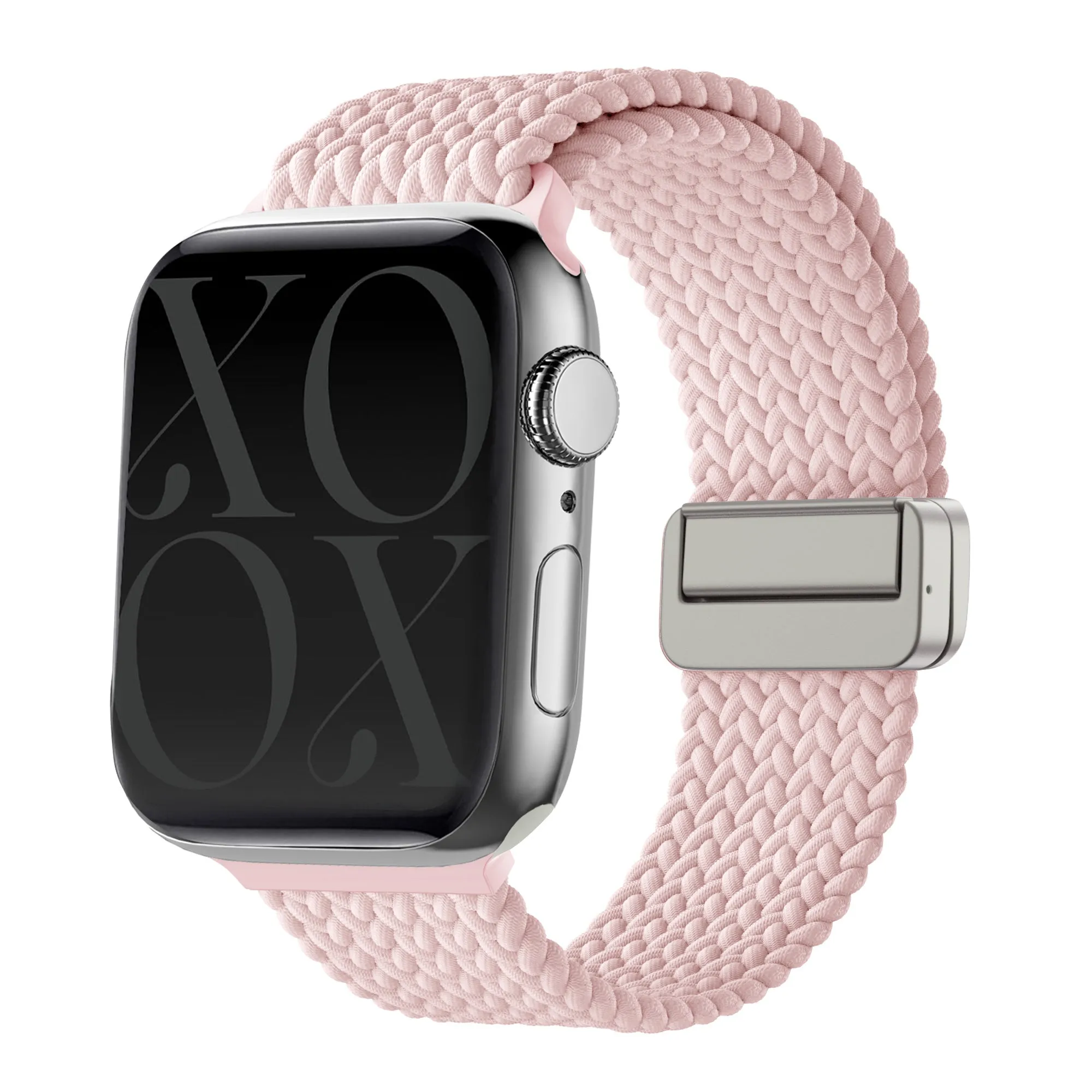Lightweight Option Breathable Fit xoxo Wildhearts Apple Watch Braided Strap (Pink)