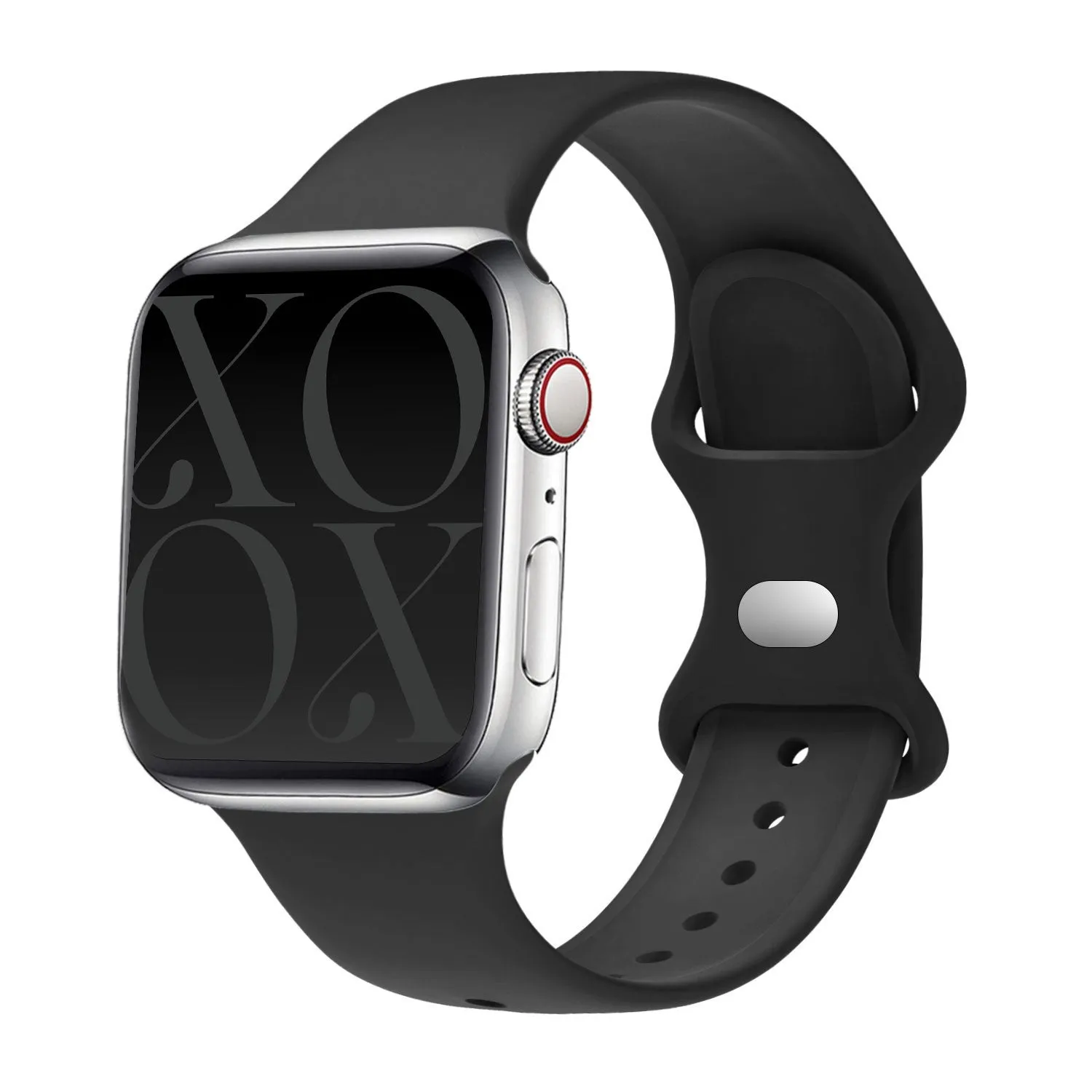 Stylish Rugged Fit xoxo Wildhearts Apple Watch Silicone Strap (Black)