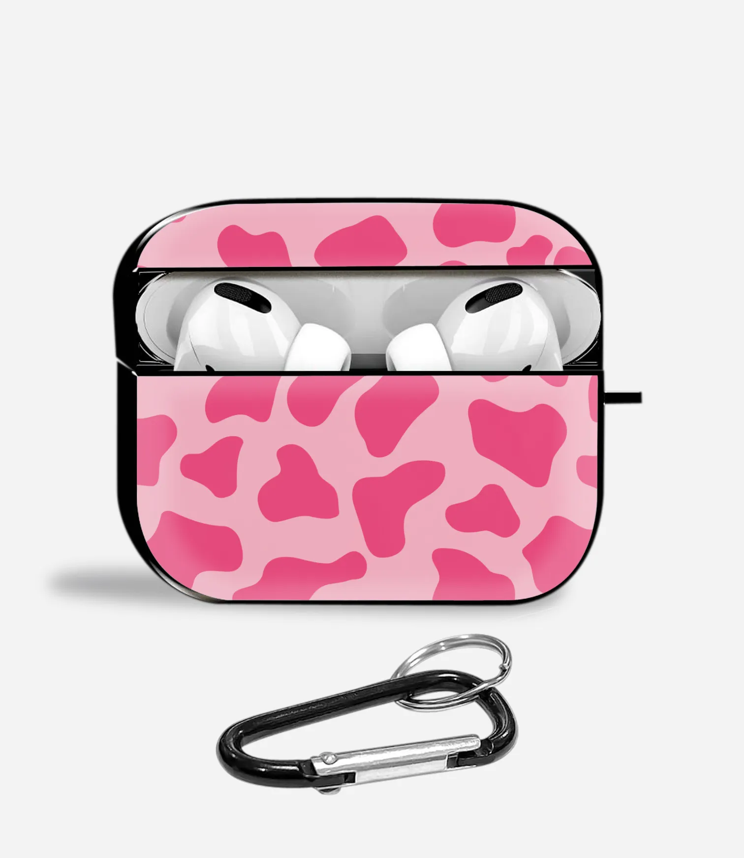Y2K Pink Cow Airpods Glass Case Creative Silicone Texture