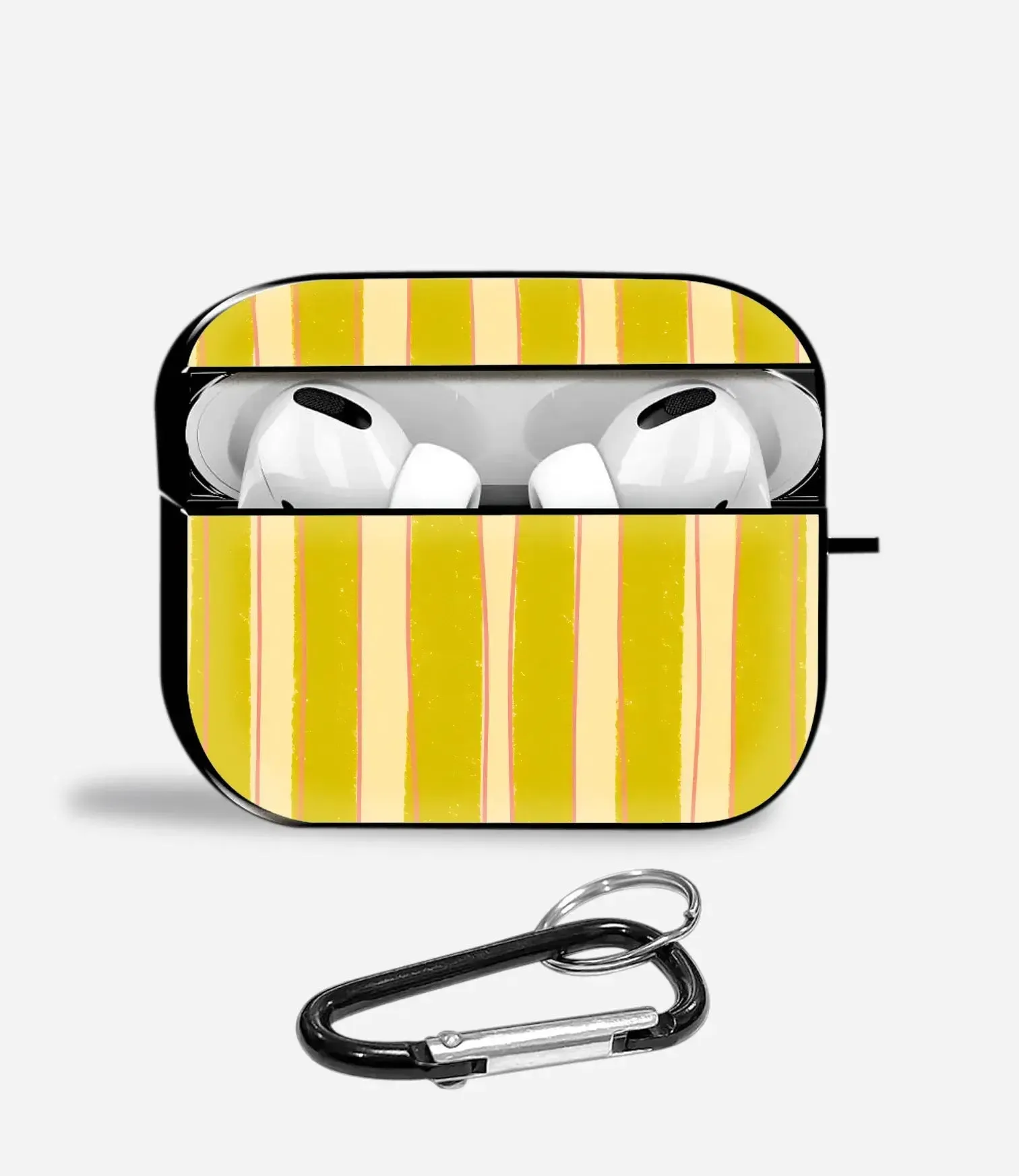 Zesty Stripes Aipods Glass Case Creative Gadget Shell